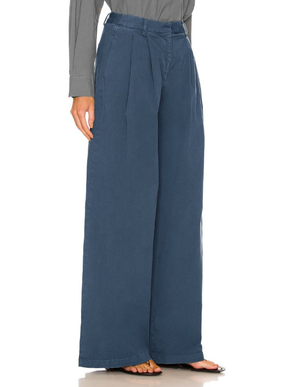 Nili Lotan "Dillon" Wide Leg Pants in Blue, size 8 - Picture 7 of 8